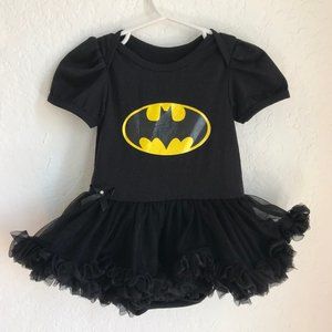 Batman onesie tutu costume baby 9 month bodysuit headband bow